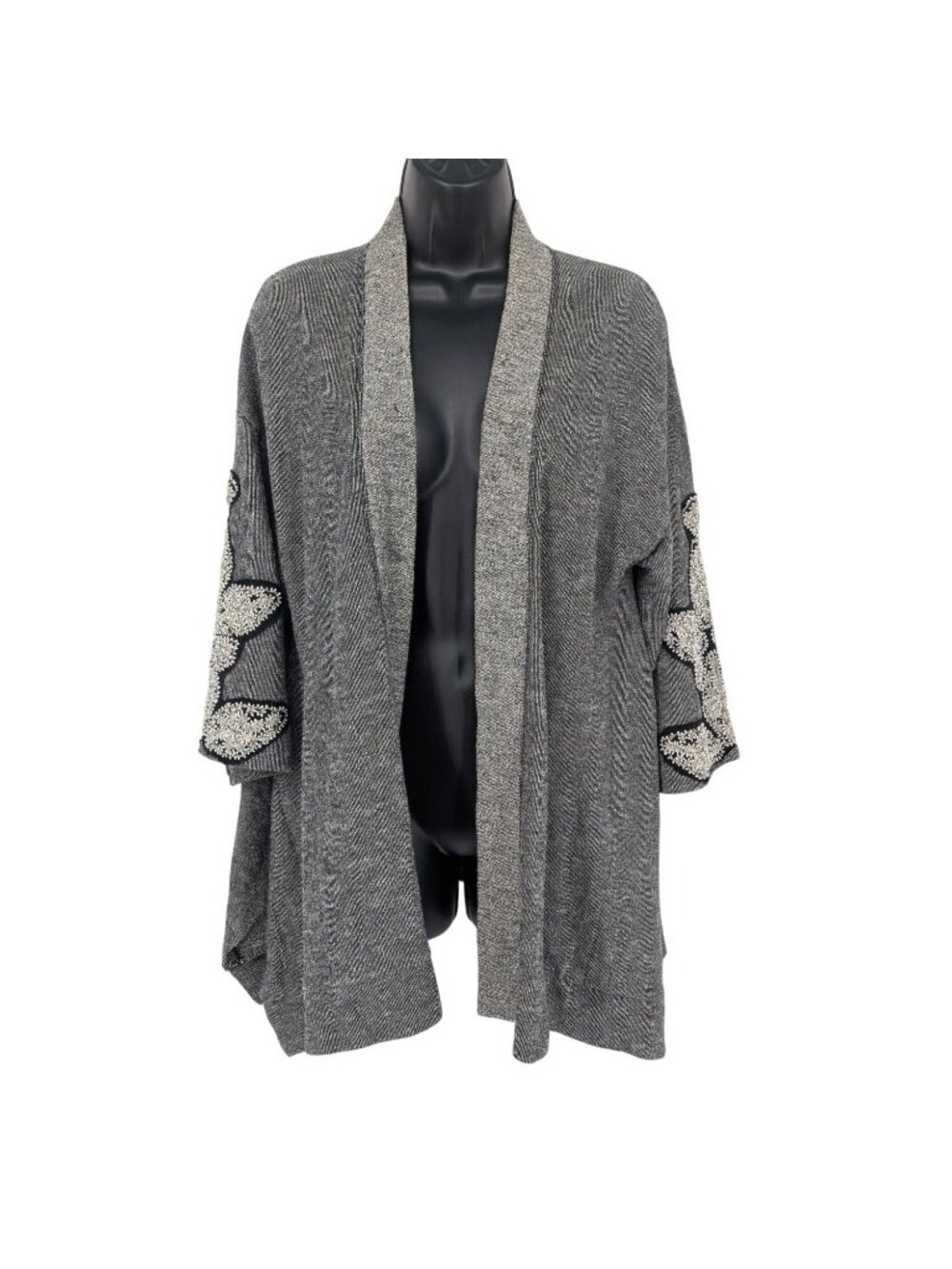 Ecote Embroidered Kimono Cardigan Boho Floral Ethereal Festival Open Front Small